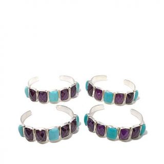 Jay King Amethyst and Turquoise Sterling Silver Cuff Bracelet   8045473