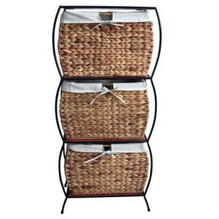 Pangaea Home and Garden Seagrass Basket Storage Pangaea Rattan 3 Drawer File Cabinet