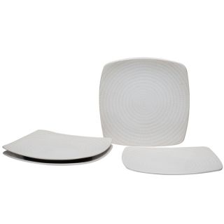 White Rice 8 inch Square Salad Plate (Set of 4)   17500676  
