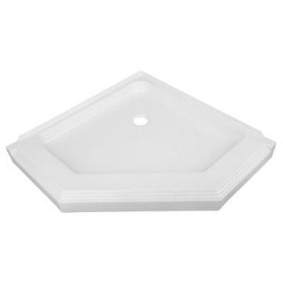 38 in. x 38 in. Single Threshold Neo Angle Shower Base in White 400490