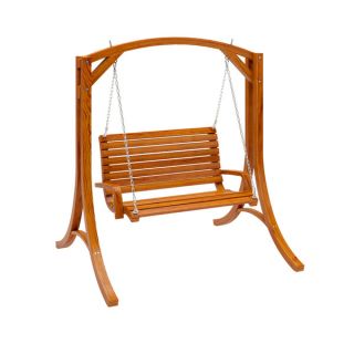 CorLiving Wood Canyon Cinnamon Brown Stained Patio Swing   16291361