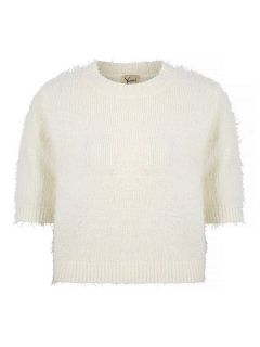 Yumi Eyelash Knit Cropped Jumper Lime