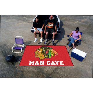 Fanmats Machine made Chicago Blackhawks Red Nylon Man Cave Ulti Mat (5