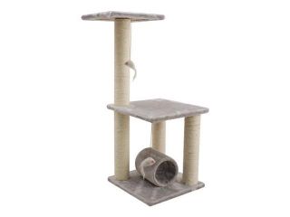 36" Cat Tree Tower Pet Kitty Furniture Scratching Post Kitten Climber House Hammock with 1 Condo 1 Perche 1 Posts for Scratch Play Relax Sleep in by Comfortable Faux Fur