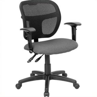 Flash Furniture Mid Back Mesh Office Chair with Fabric Seat in Gray   WL A7671SYG GY A GG