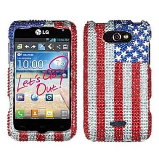 Insten Diamante Protector Cover For LG MS770, United States National Flag