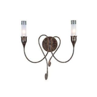 Hampton Bay 2 Light Bronze Wall Sconce with Frost Glass & Clear Tips SC 2AGEB 19