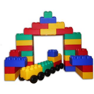 Kids Adventure Jumbo Blocks with Wheels 60 piece Train Set