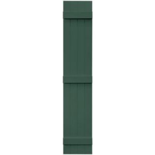 Builders Edge 14 in. x 80 in. Board N Batten Shutters Pair, 4 Boards Joined #028 Forest Green 080140080028