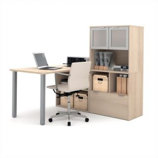 Bestar i3 L Shaped Desk in Northern Maple   150874 38