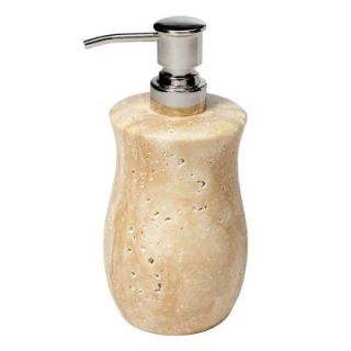 Roselli Trading Company 7 in. Lotion Dispenser in Travertine Stone CLI RSL3002349