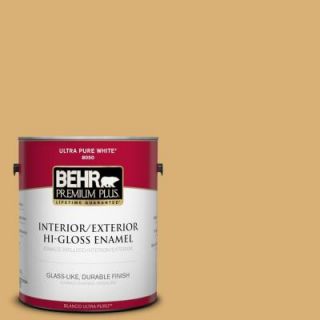 BEHR Premium Plus Home Decorators Collection 1 gal. #HDC AC 08 Mustard Field Hi Gloss Enamel Interior/Exterior Paint 840001