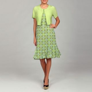Julian Taylor Womens Lime Two piece Jacket Dress  