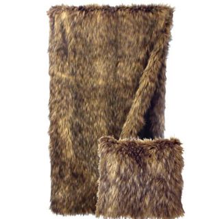 Wooded River Coyote Faux Fur Throw