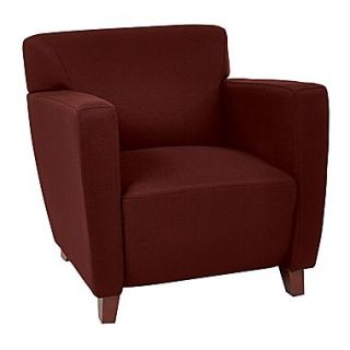 Office Star OSP Designs 30 3/4(H) Fabric Club Chair With Cherry Finish Legs, Burgundy