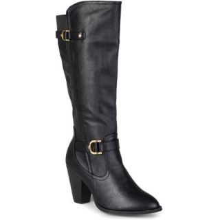 Brinley Co. Womens Buckle Detail Heeled Boots