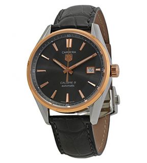 TAG HEUER   215e.fc6336 Carrera Calibre 5 stainless steel and rose gold plated watch