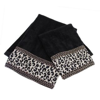 Sherry Kline Cheetah Black Embellished 4 piece Towel Set