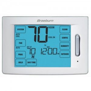 Braeburn 6400 Thermostat, Deluxe Series Universal Touchscreen Programmable, Up to 3 Heat/2 Cool Conventional & 4 Heat/2 Cool Heat Pump w/Humidification Control