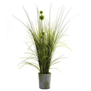 Nearly Natural Grass and Dandelion with Cement Planter 4975