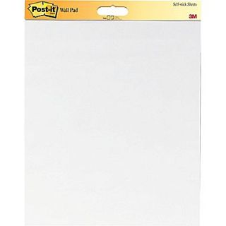 Post it Self Stick Wall Pad, 20 x 23, Unruled, Plain White, 2/PK, (566)