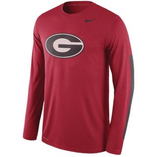 Nike College Dri FIT L/S DNA T Shirt   Mens   Basketball   Clothing   Georgia Bulldogs   Red
