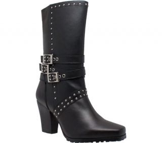 Womens Ride Tecs 8627 12 Heeled Buckle Boot   Black Leather
