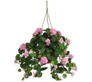 Geranium Hanging Basket by Nearly Natural —