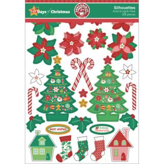 25 Days Of Christmas Silhouettes Die Cuts 328/Pkg Assortment Of