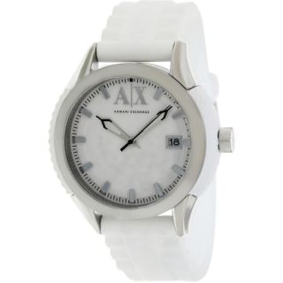 Armani Exchange Mens AX1229 White Silicone Quartz Watch with White