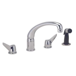 Deluxe Double Handle Widespread Kitchen Faucet with Side Spray and