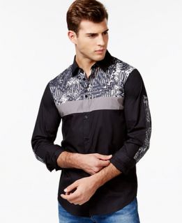 Versace Jeans Contrast Graphic Print Long Sleeve Shirt