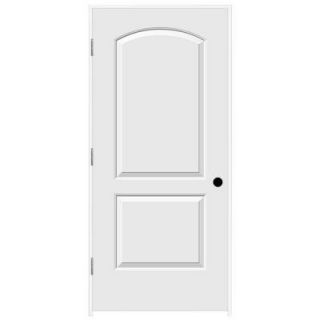 JELD WEN 36 in. x 80 in. Molded Smooth 2 Panel Arch Primed White Solid Core Composite Single Prehung Interior Door THDJW137000615
