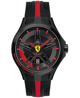 Scuderia Ferrari Mens Lap Time Red and Black Silicone Strap Watch