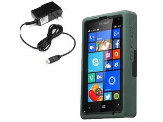 Robot Protector Shell Stand Case For TMobile Microsoft Lumia 435 Travel Charger