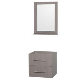Wyndham Collection Centra 23 in. Vanity Cabinet with Mirror in Gray Oak WCVW00924SGOCXSXXM24