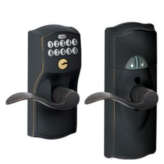 Schlage Aged Bronze Home Keypad Lever with Nexia Home Intelligence FE599NX CAM 716 ACC