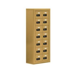 Salsbury Industries 19000 Series 17.5 in. W x 42 in. H x 9.25 in. D 14 A Doors S Mount Resettable Locks Cell Phone Locker in Gold 19078 14GSC