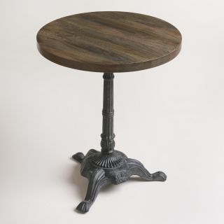 Metal and Wood French Bistro Accent Table