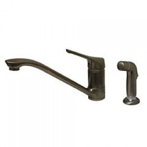 Whitehaus WH76574 BN Metrohaus single lever faucet with matching side spray   Brushed Nickel