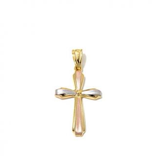 Michael Anthony Jewelry® 14K Gold Tri Colored Cross Pendant   8098117