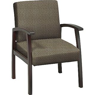 Office Star™ Custom Mahogany Finish Wood Guest Chair, Gold Dust
