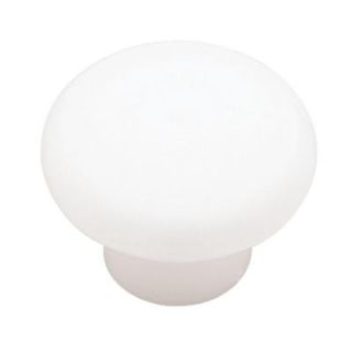 Liberty 1 3/8 in. White Plastic Round Cabinet Knob P624AAH W C7