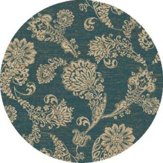 Concord Global Trading Verona Paisley Flower Blue 7 ft. 10 in. x 7 ft. 10 in. Round Area Rug 90169