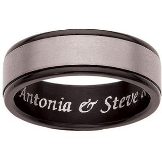 Personalized Titanium 2 Tone Message Band