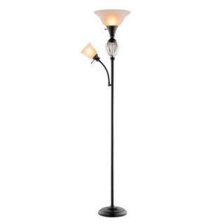 Hampton Bay Highgate 71.5 in. Oil Rubbed Bronze Mercury Glass Font Floor Lamp with Reading Light 18829 000