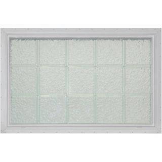 Pittsburgh Corning LightWise Icescapes White Vinyl New Construction Glass Block Window (Rough Opening 64.3125 in x 25.375 in; Actual 63.3125 in x 24.375 in)