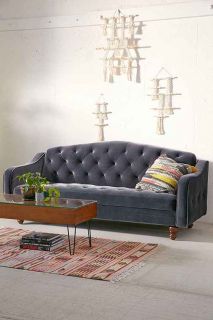 Ava Velvet Tufted Sleeper Sofa