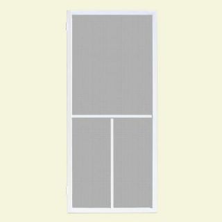 Unique Home Designs 36 in. x 80 in. Ventura White Outswing Metal Hinged Screen Door ISHM400036WHT