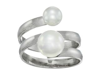 Guess Pearl Bypass Ring Silver White Pearl